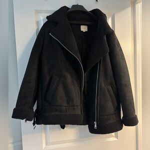 LOFT Faux Suede Aviator Jacket